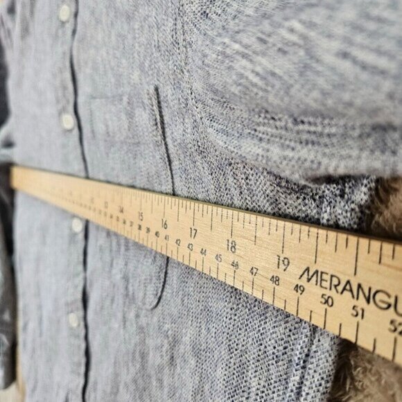 Club Monaco Shirt Slim Fit Button-Down Blue Flannel Long Sleeve Mens Size XS - Picture 4 of 11